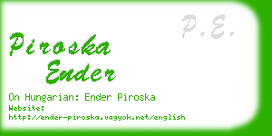 piroska ender business card